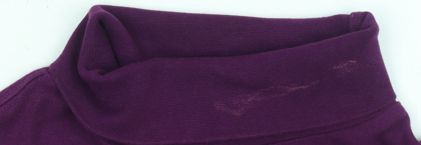Womens UK Size S Cotton Traders Purple Basic T-Shirt