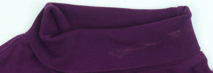 Womens UK Size S Cotton Traders Purple Basic T-Shirt