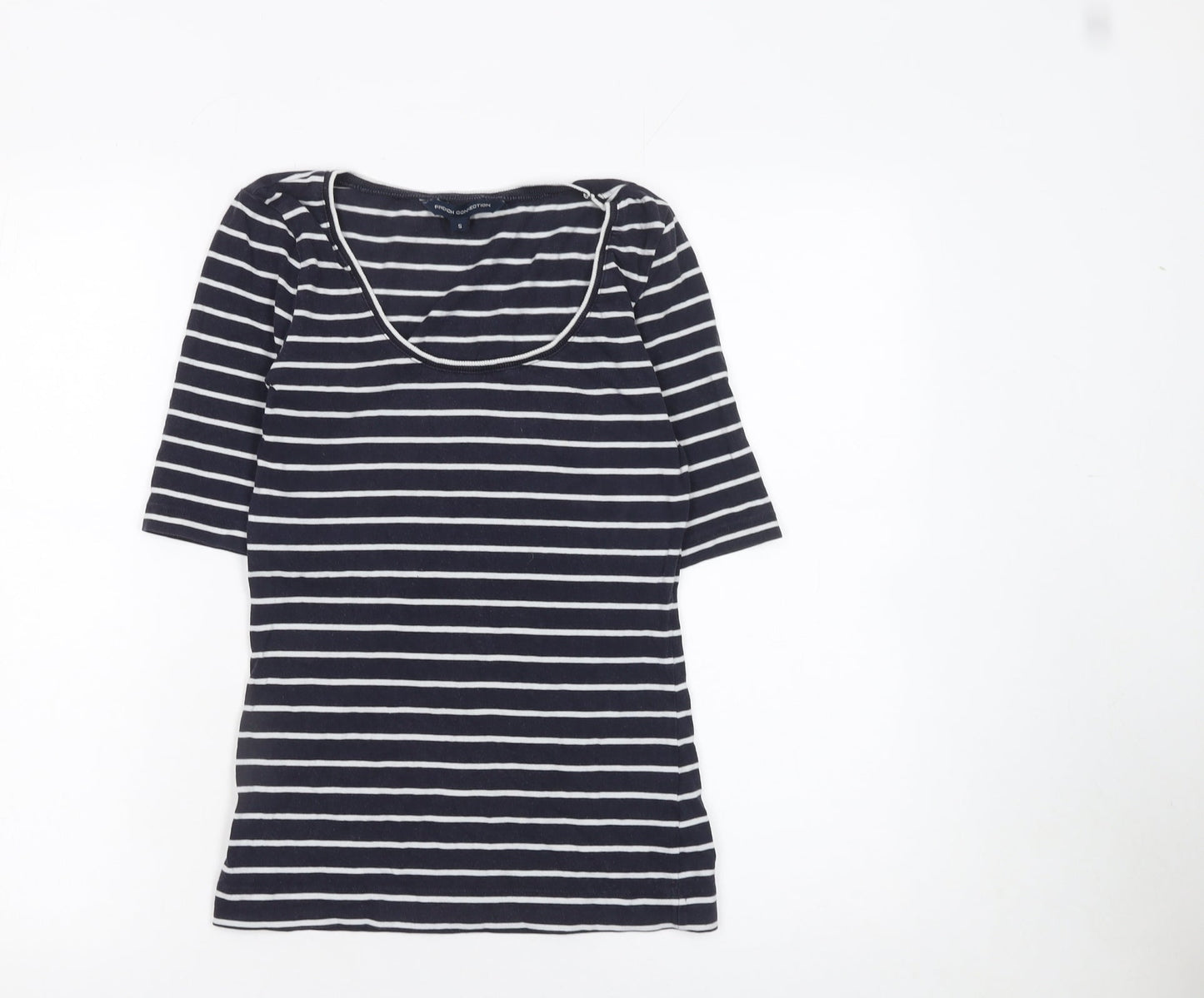 Womens UK Size S French Connection Blue Basic T-Shirt