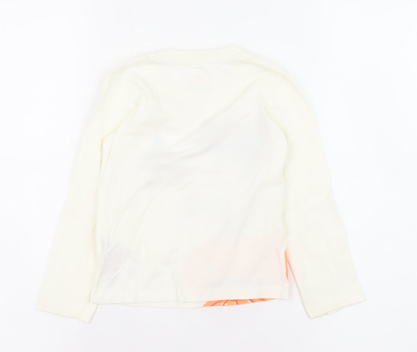 Primark Girls Ivory Halloween Ghost Long Sleeve Cotton T-Shirt 2-3 Years