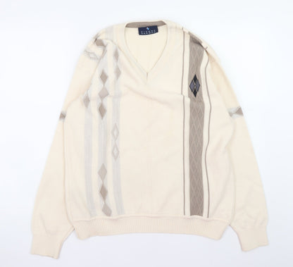 Mens UK Size M Pierre Sangan Beige Pullover Jumper