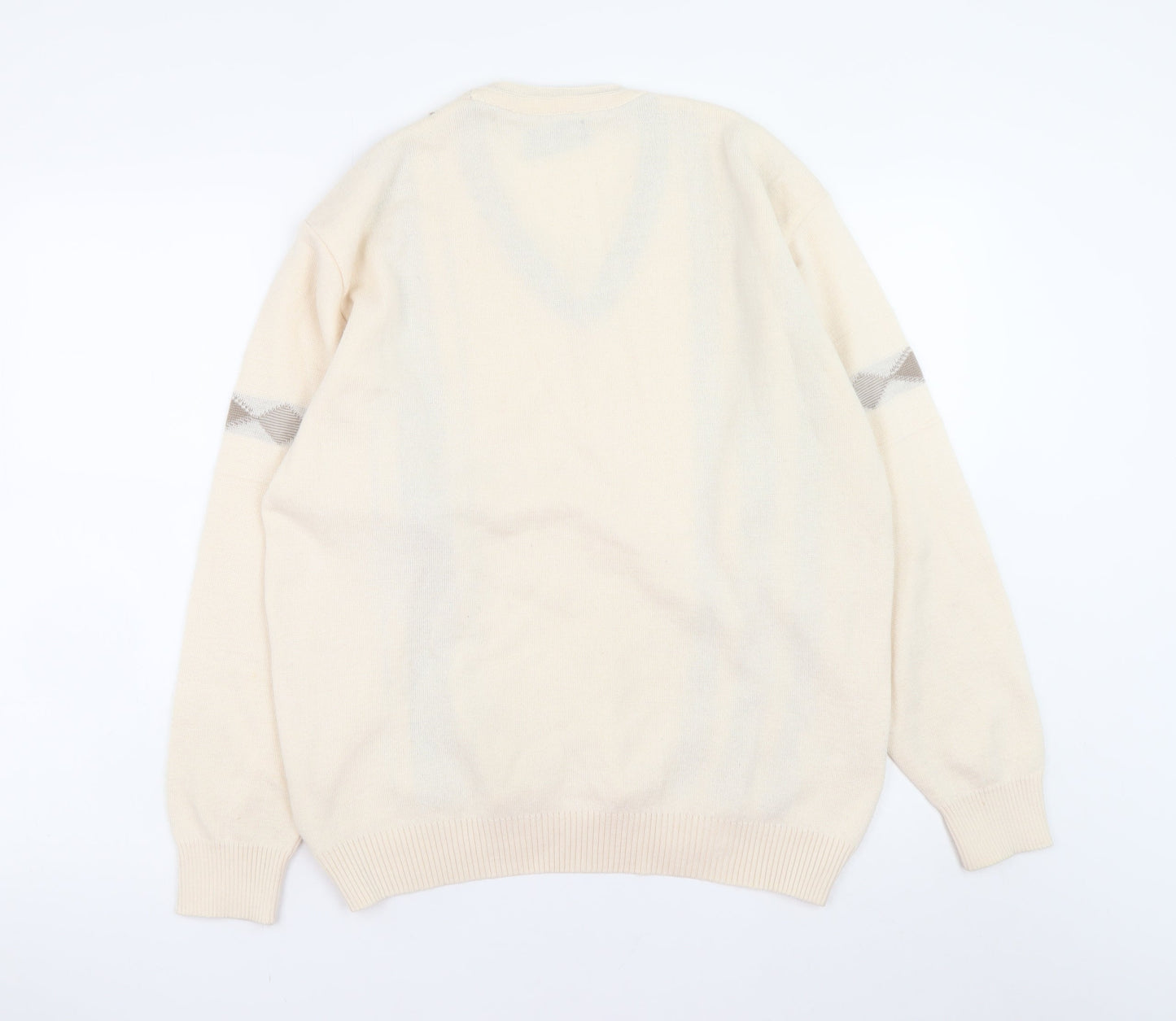 Mens UK Size M Pierre Sangan Beige Pullover Jumper