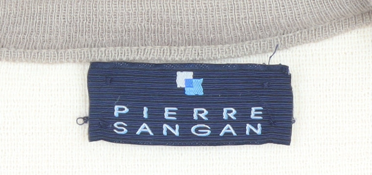 Mens UK Size M Pierre Sangan Beige Pullover Jumper