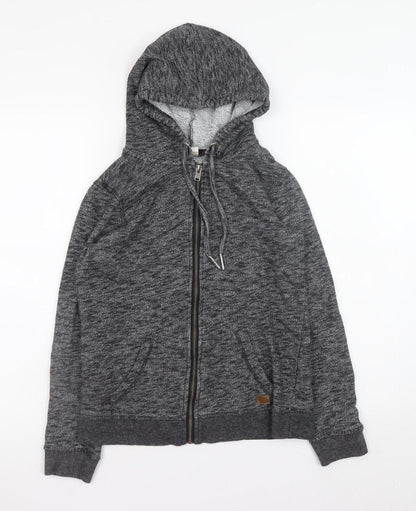 Womens UK Size S ROXY Grey Full Zip Hoodie