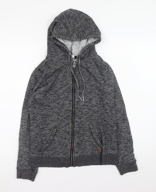 Womens UK Size S ROXY Grey Full Zip Hoodie
