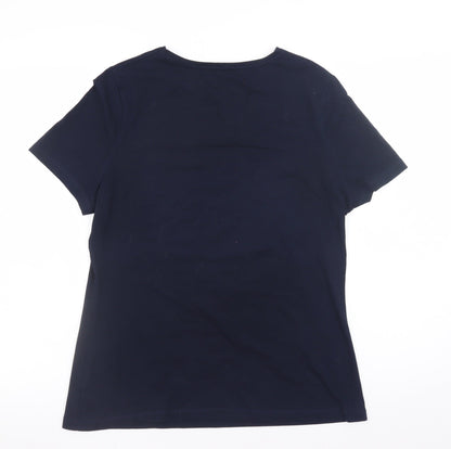 Womens UK Size 14 Dunnes Stores Blue Basic T-Shirt