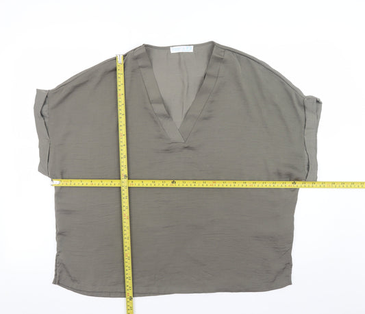 Womens UK Size L Primark Brown Basic Blouse