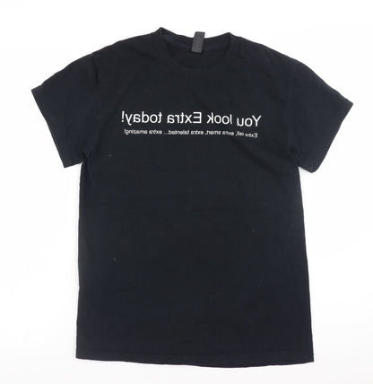 Womens UK Size S Gildan Black Basic T-Shirt