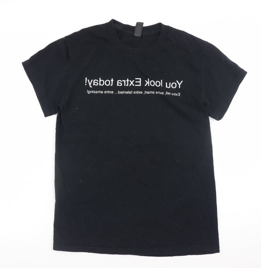 Womens UK Size S Gildan Black Basic T-Shirt