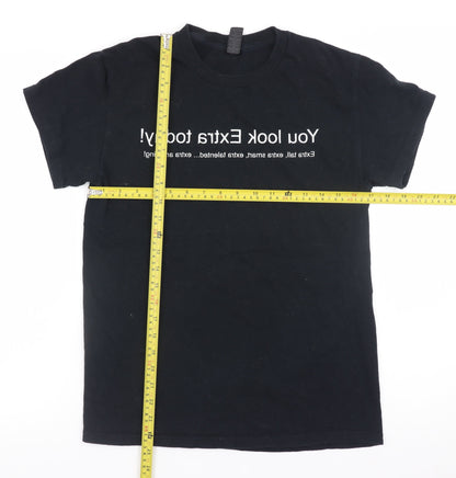 Womens UK Size S Gildan Black Basic T-Shirt