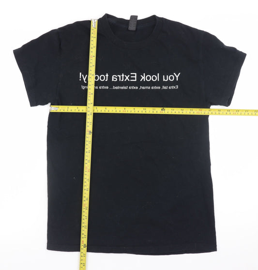 Womens UK Size S Gildan Black Basic T-Shirt