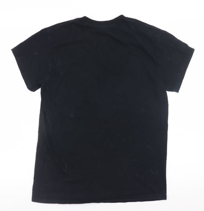 Womens UK Size S Gildan Black Basic T-Shirt