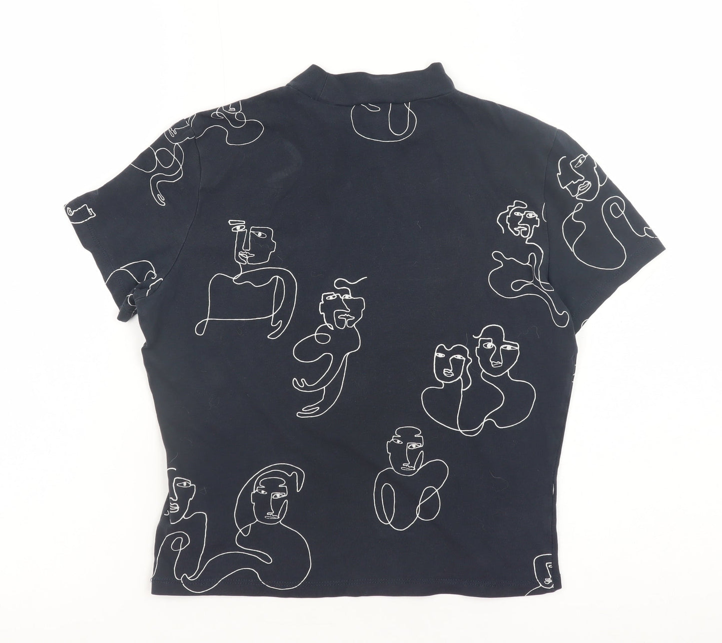 Womens UK Size S Monki Blue Basic T-Shirt