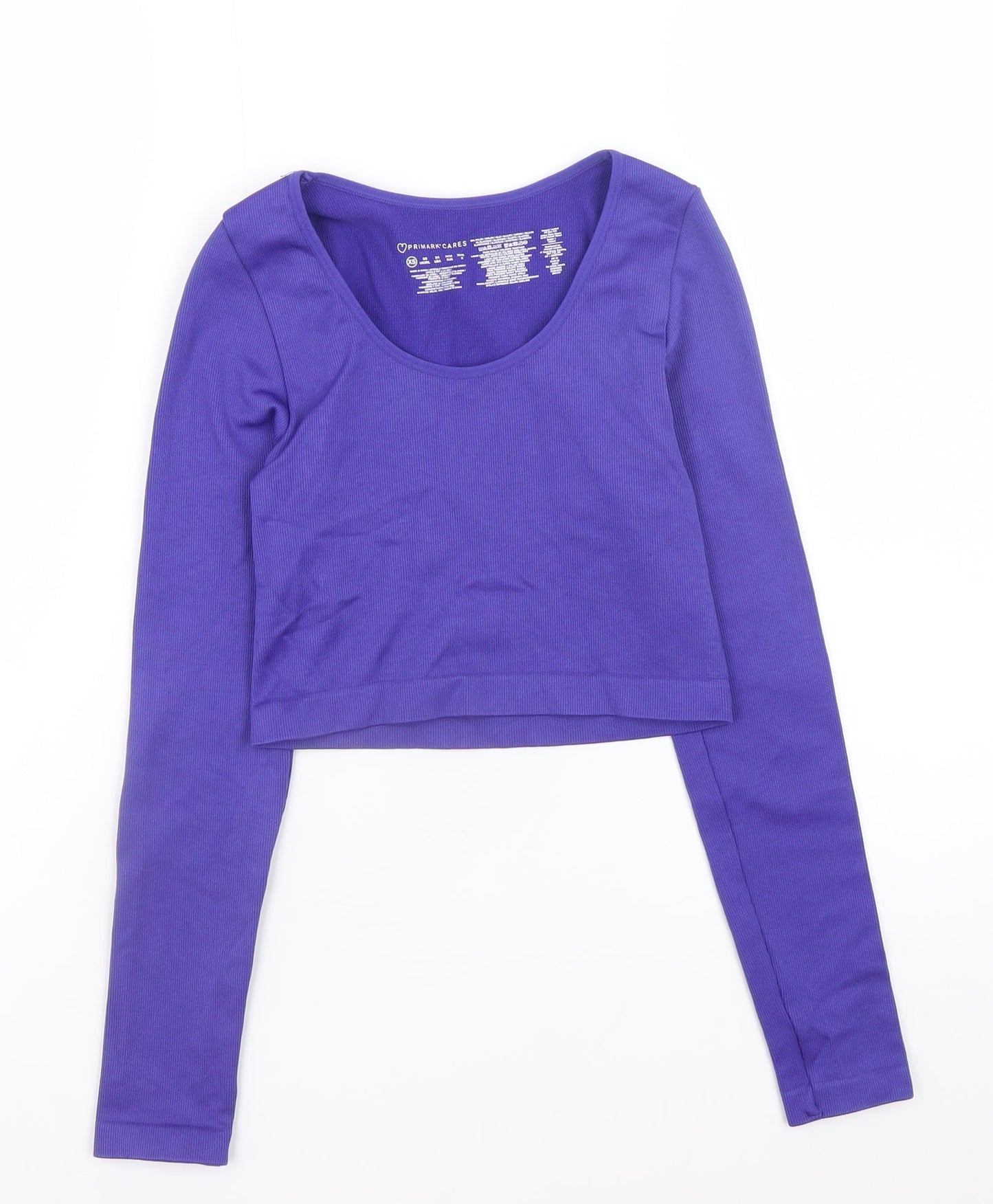 Womens UK Size XS Primark Purple Cropped T-Shirt