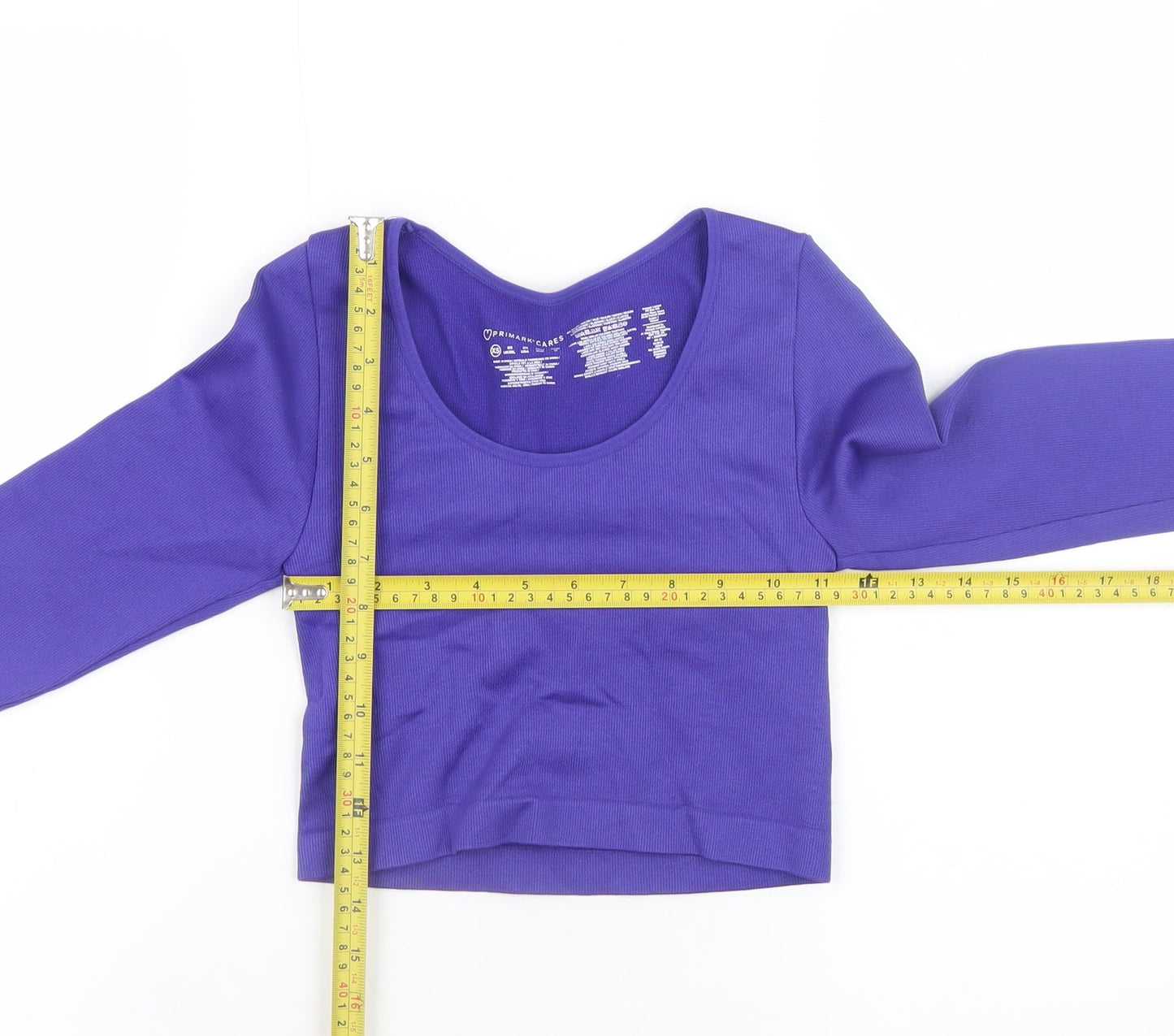 Womens UK Size XS Primark Purple Cropped T-Shirt