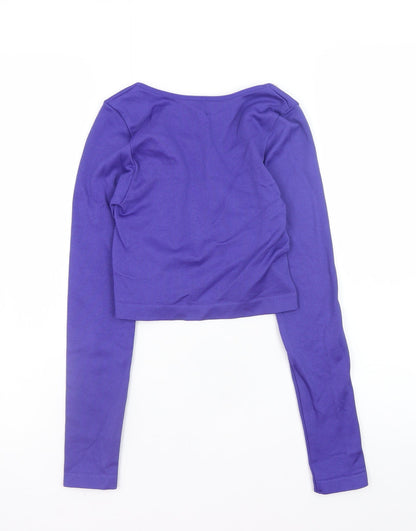 Womens UK Size XS Primark Purple Cropped T-Shirt