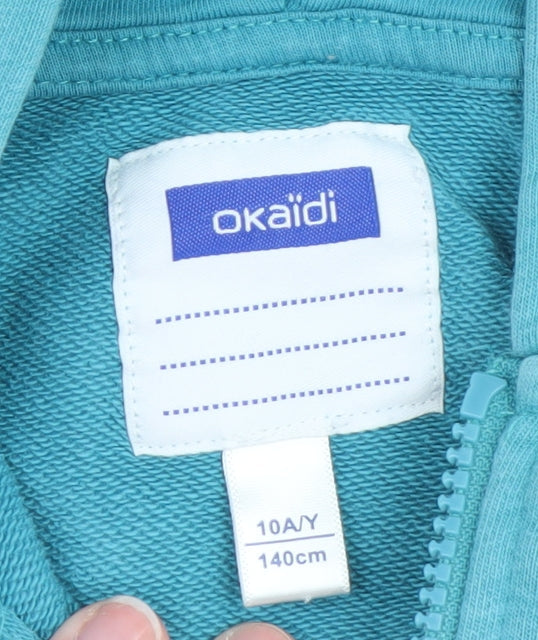 Boys UK Size 10 Years Okaidi Blue Full Zip Hoodie