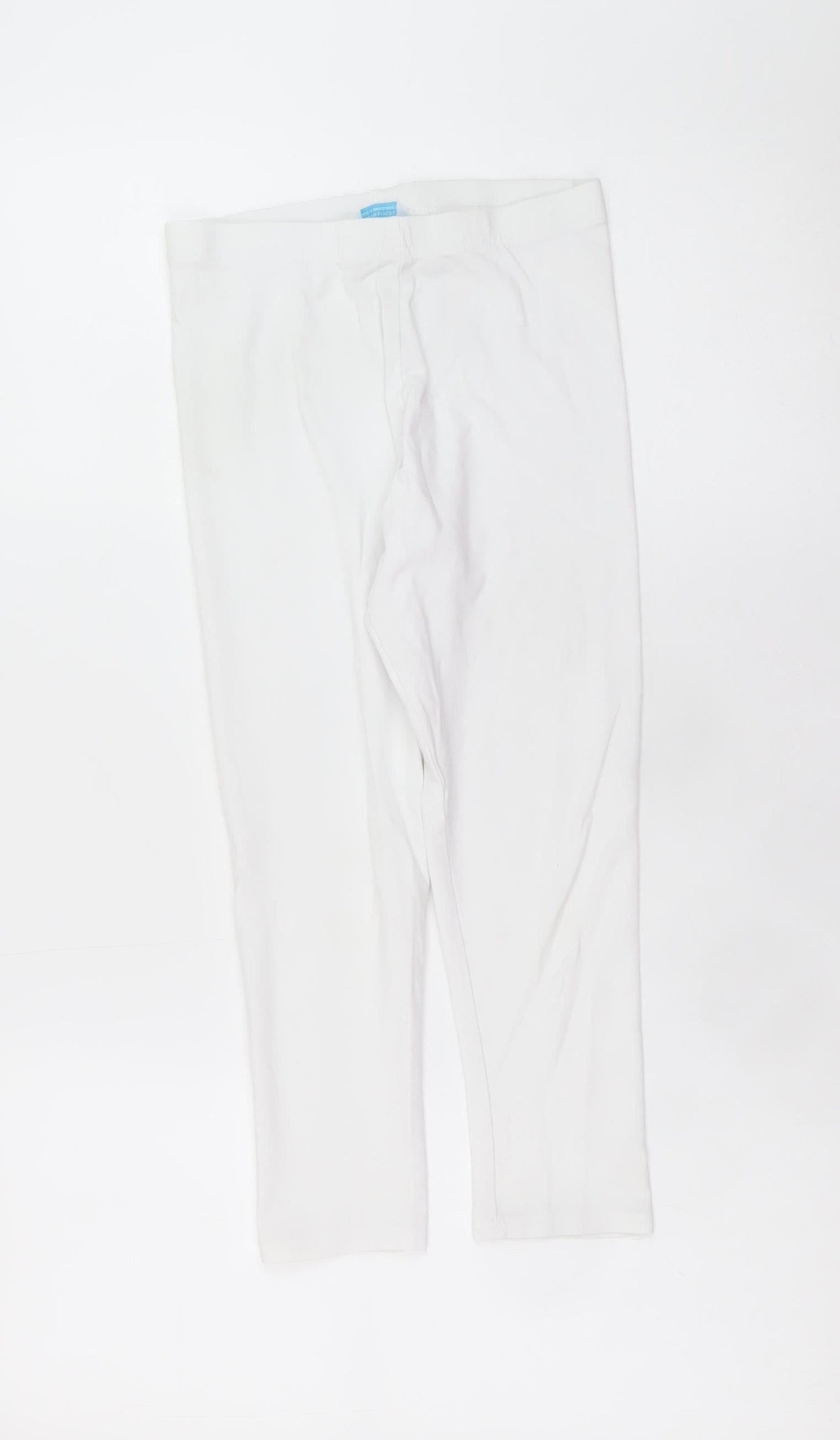 Primark Girls White 11-12 Years Ankle Leggings Cotton Stretch Comfort