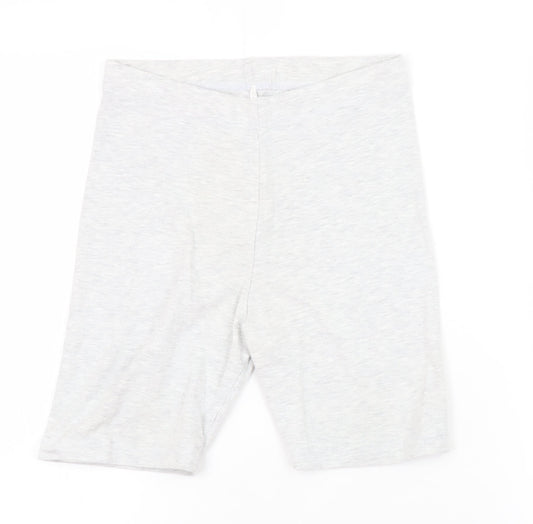 Primark Girls Grey Capri Leggings 11-12 Years Stretch Jersey Cotton Blend