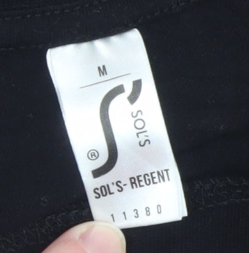 Womens UK Size M SOL'S Black Basic T-Shirt