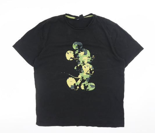 Womens UK Size L Disney Black Basic T-Shirt