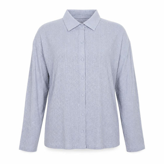 Womens UK Size M Primark Blue Basic Button-Up