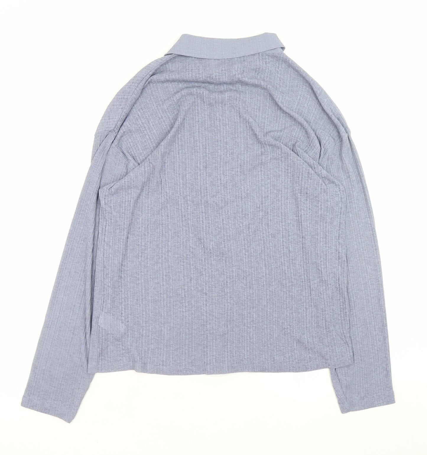 Womens UK Size M Primark Blue Basic Button-Up