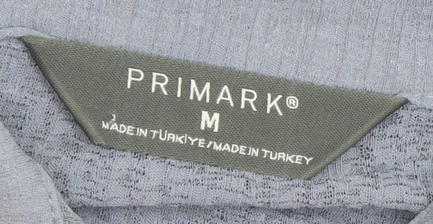 Womens UK Size M Primark Blue Basic Button-Up