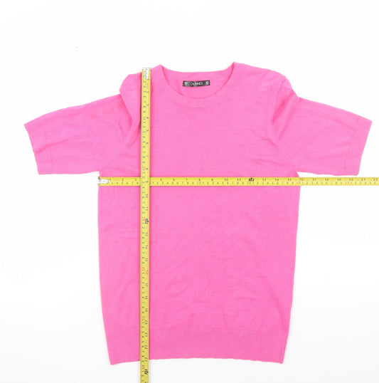 Dunnes Women’s Pink Short Sleeve Crew Neck Pullover Jumper M