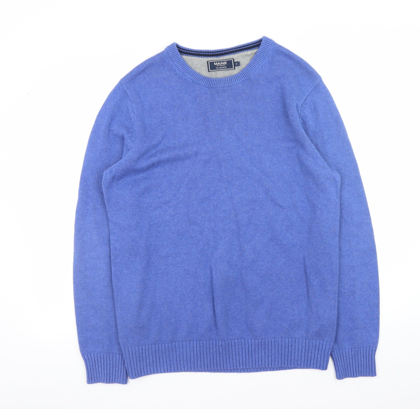 Mens UK Size M Maine New England Blue Pullover Jumper