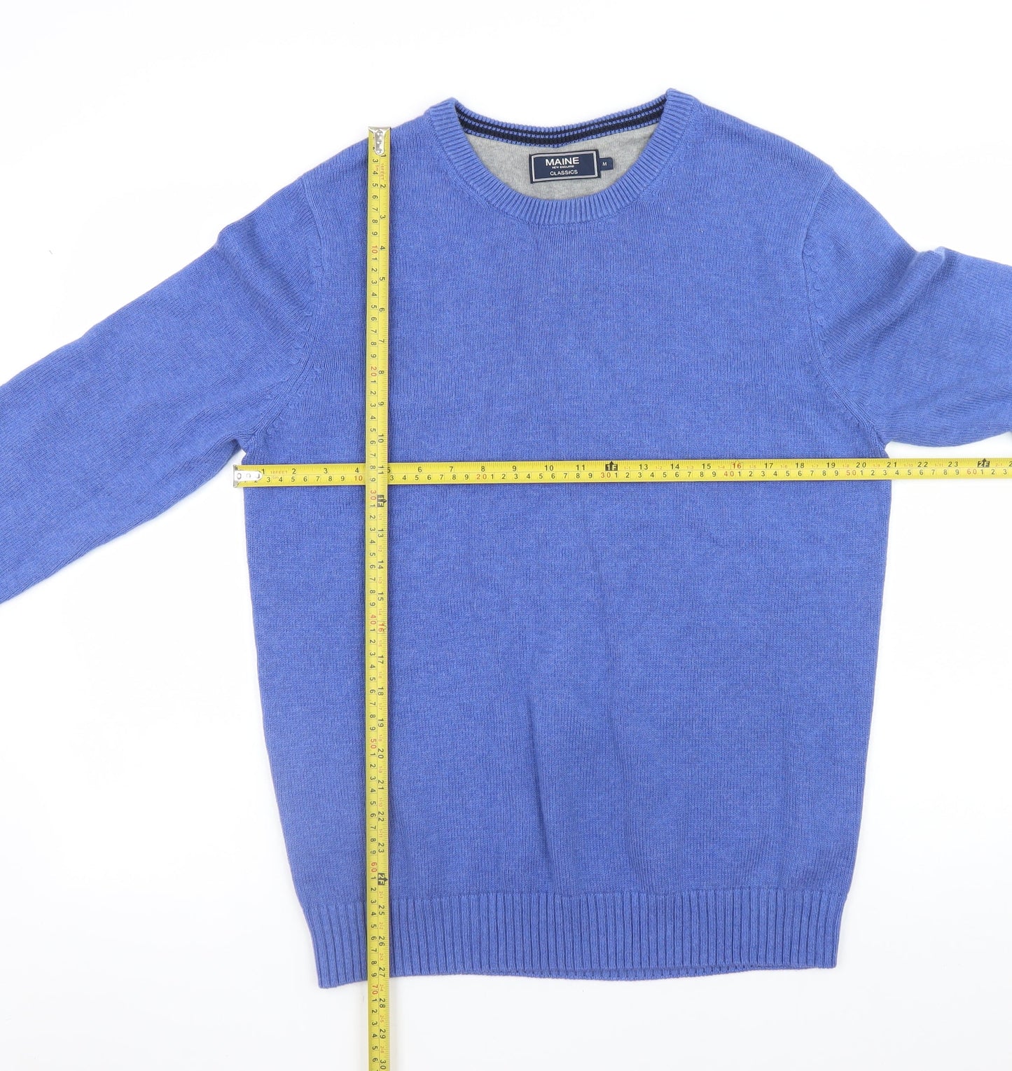 Mens UK Size M Maine New England Blue Pullover Jumper