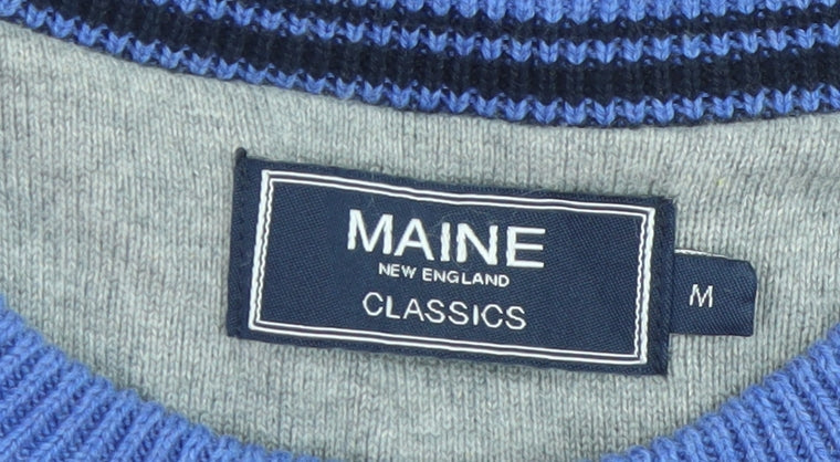 Mens UK Size M Maine New England Blue Pullover Jumper