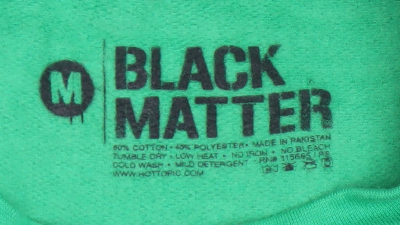 Mens UK Size M Black Matter Green Pullover Sweatshirt