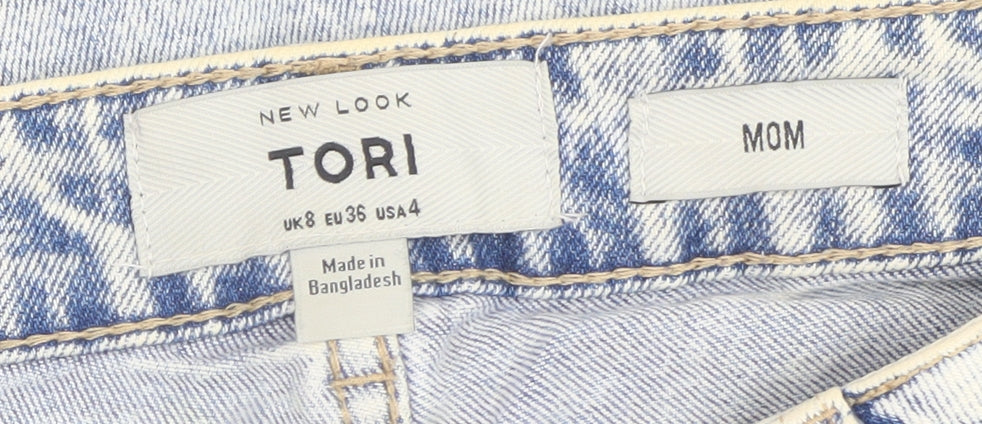 Womens UK Size 8 New Look Regular Fit Mom Blue Jeans