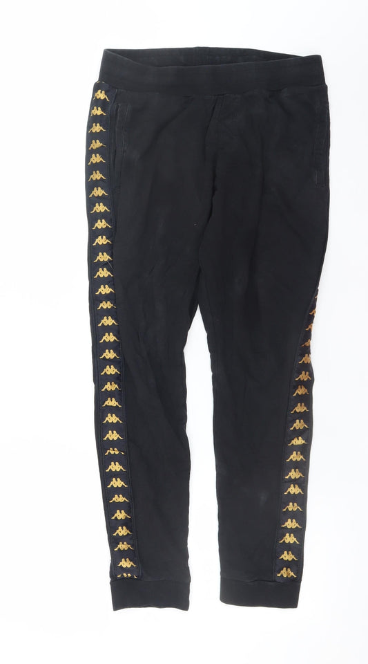 Kappa Men's Black Medium Jogger Trousers with Logo Trim