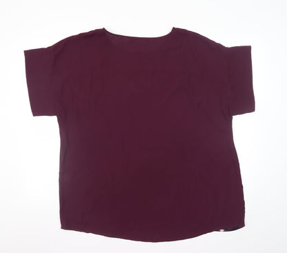 Tu Women's Purple Floral Short Sleeve Blouse Size 22