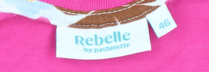 Womens UK Size 18 Rebelle by Pastunette Pink Basic T-Shirt