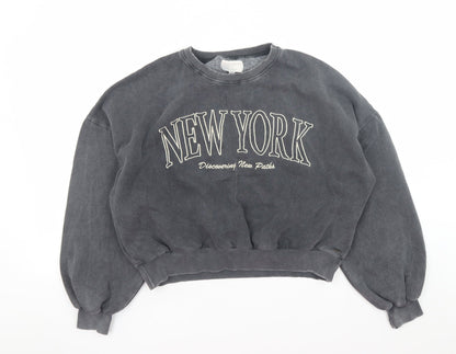 Teens UK Size 12 Pull&Bear Grey Pullover Sweatshirt