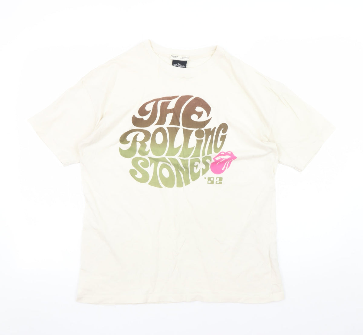 Womens UK Size S Pull & Bear Ivory Basic T-Shirt