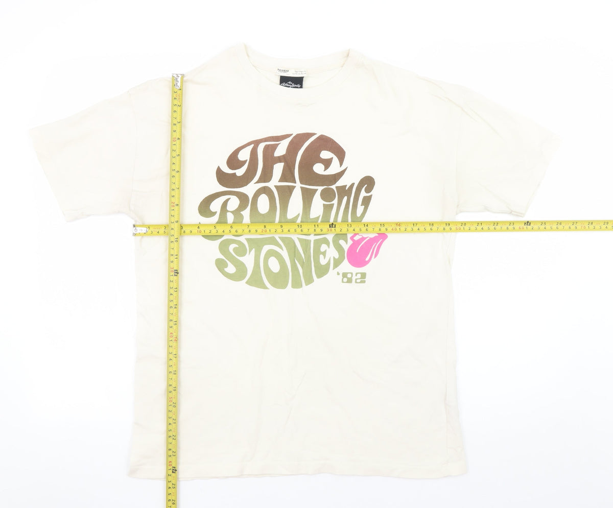 Womens UK Size S Pull & Bear Ivory Basic T-Shirt