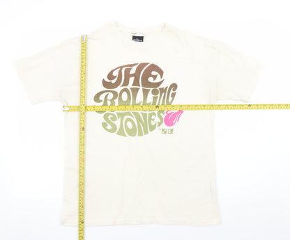Womens UK Size S Pull & Bear Ivory Basic T-Shirt