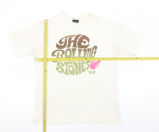 Womens UK Size S Pull & Bear Ivory Basic T-Shirt