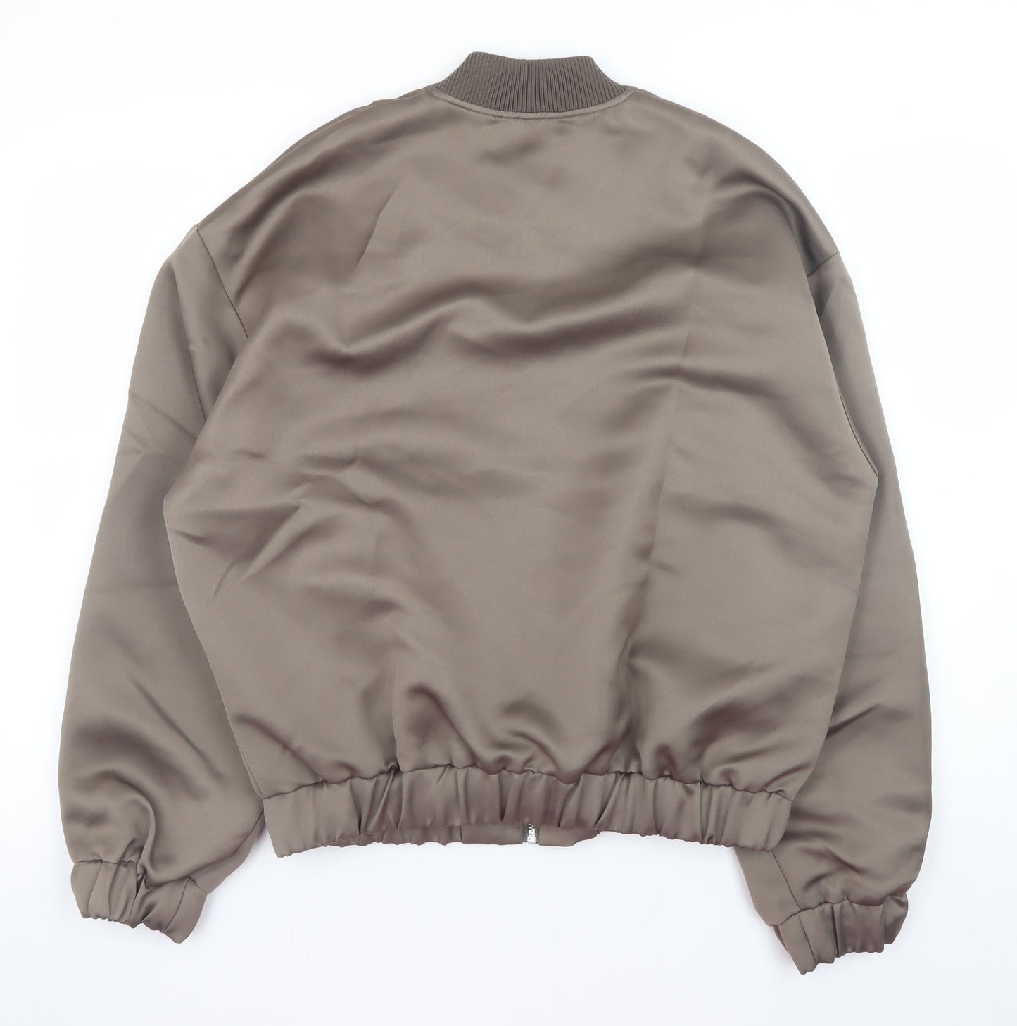 Womens UK Size 4 PRETTYLITTLETHING Brown Bomber Jacket