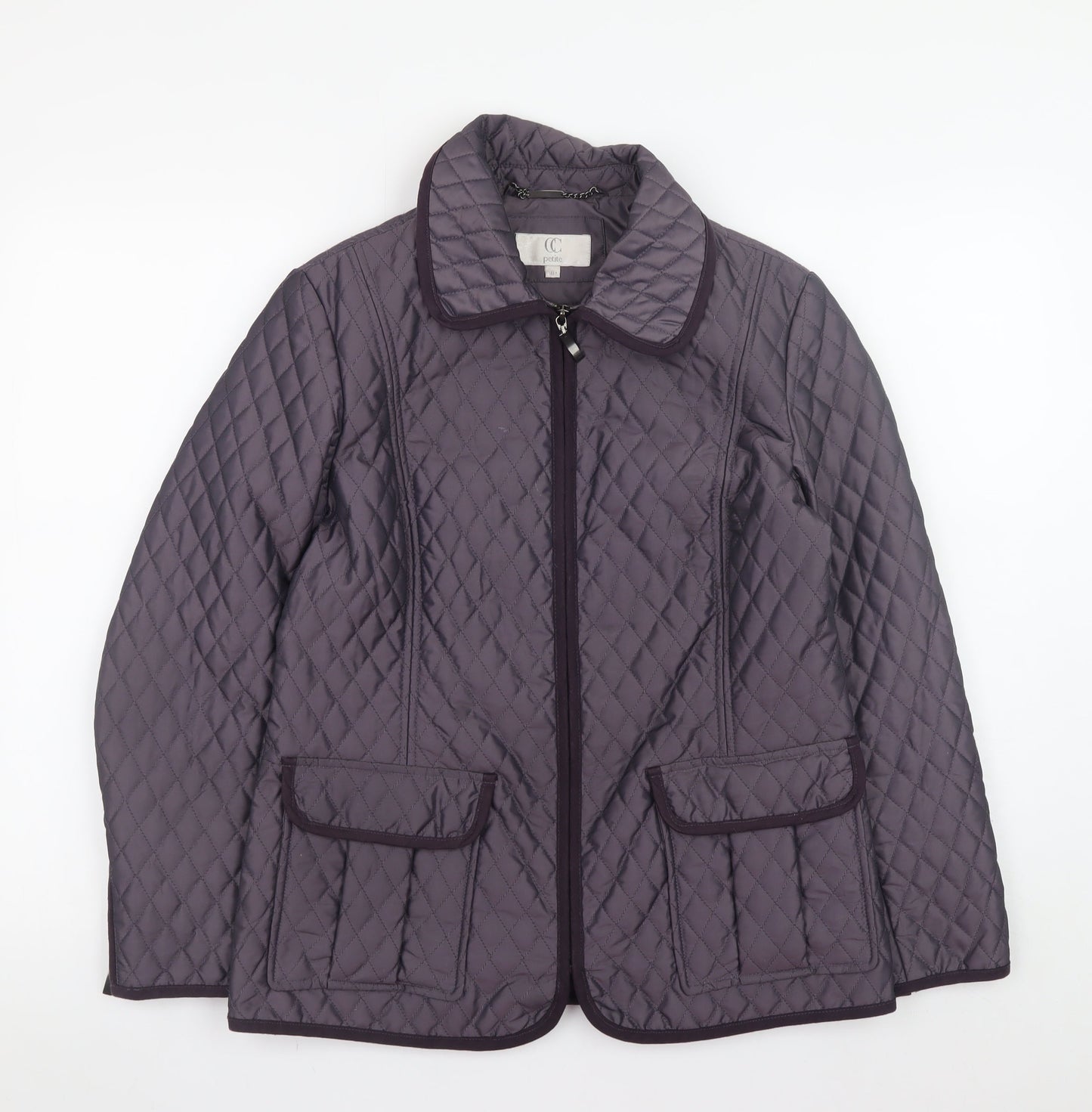 Womens UK Size 8 CC Purple Quilted Coat