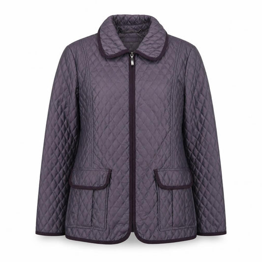 Womens UK Size 8 CC Purple Quilted Coat