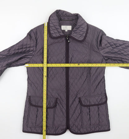 Womens UK Size 8 CC Purple Quilted Coat