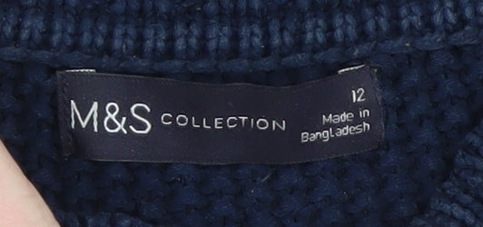 Womens UK Size 12 Marks and Spencer Blue Pullover Jumper