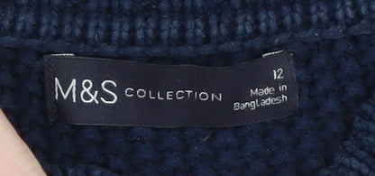 Womens UK Size 12 Marks and Spencer Blue Pullover Jumper