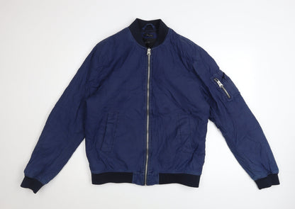 Mens UK Size L 1975 Original Denim Blue Bomber Jacket