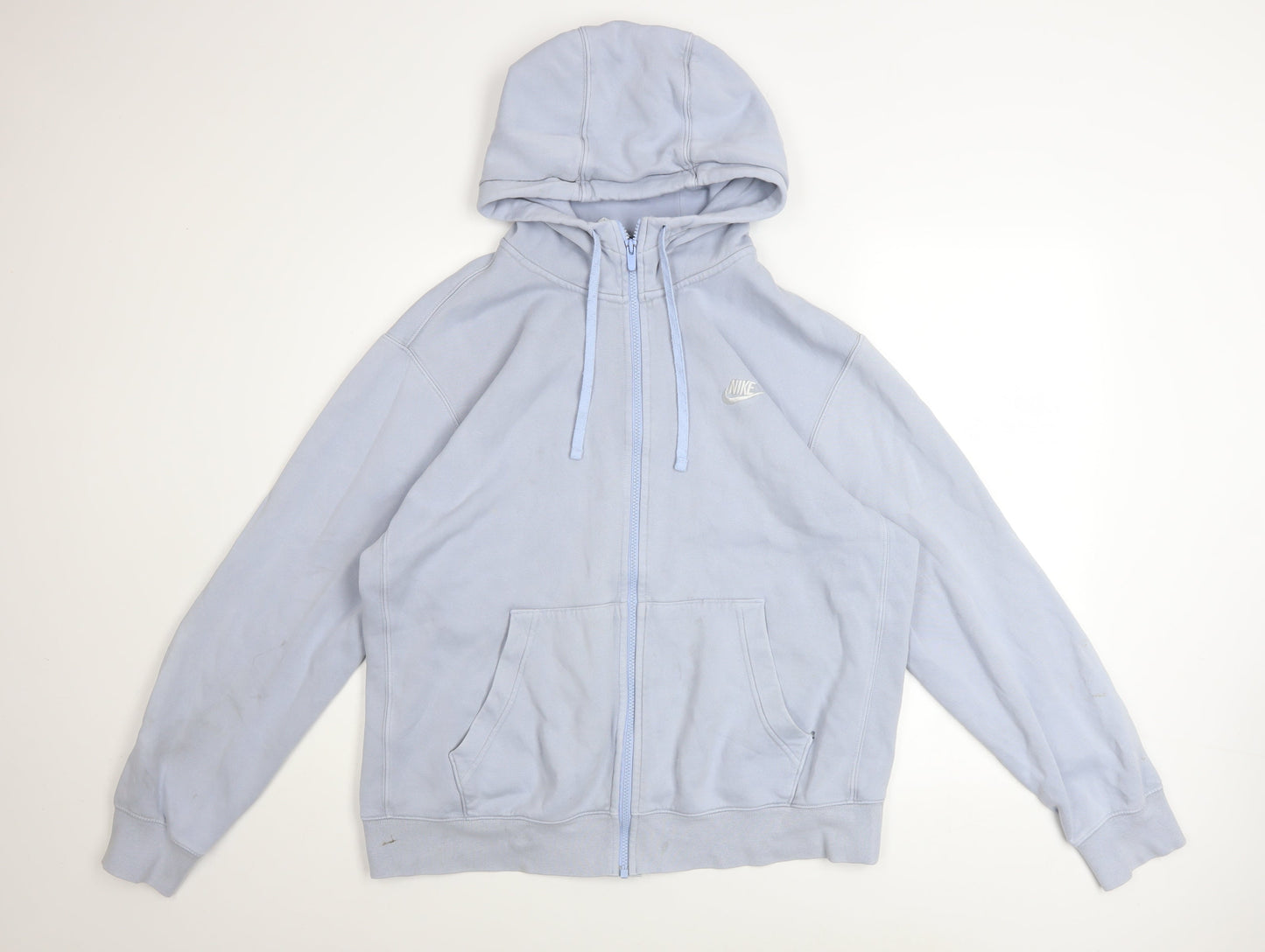 Mens UK Size L Nike Blue Full Zip Hoodie